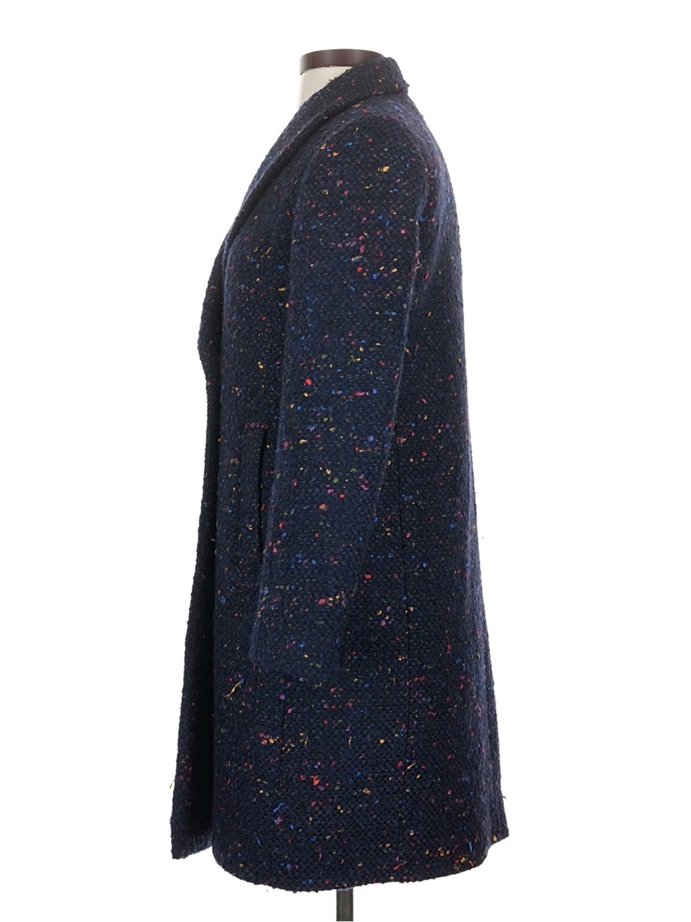 J.Crew Nalya Italian Tweed Wool Navy Topcoat 2 - Picture 5 of 11